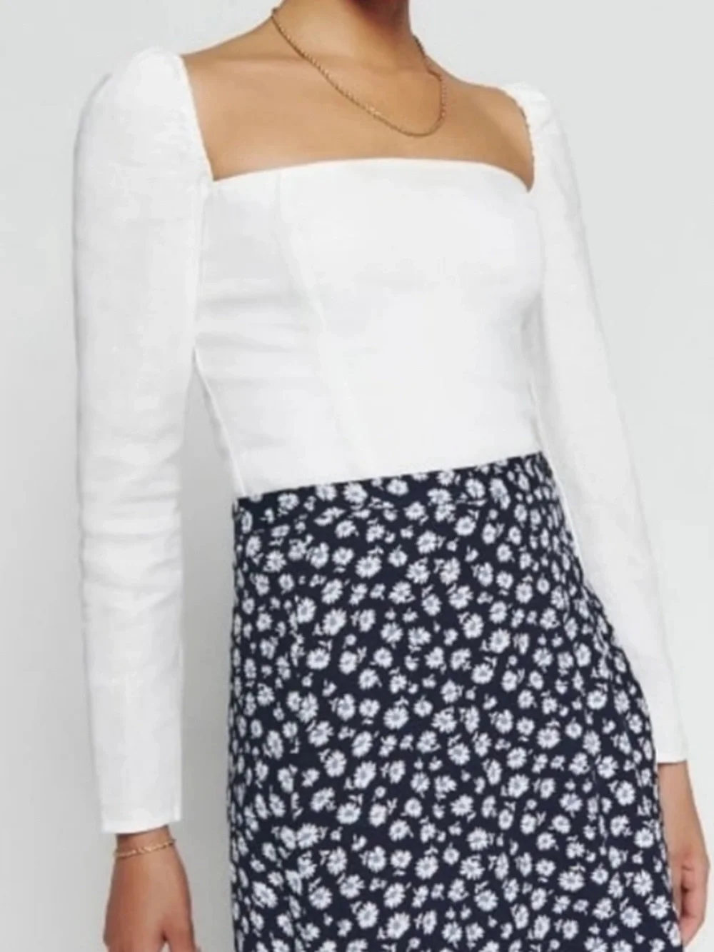 REFORMATION Khloe Linen Top